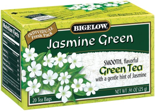 Bigelow Green Tea with Jasmine 20-Count Boxes (Pack of 6)