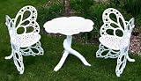 Flower House FHBFBSET-W Butterfly Bistro Set, White