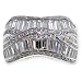 Modern Squared Baguette Diamond Cut Signity® Stone Cubic Zirconia & Created Ruby in Sterling Silver Classic Eternity Ring by Designer Michael