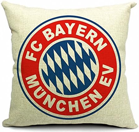 myGadgets® Retro Cotton Linen Square Shell Decorative Throw Pillow Case Cushion Cover 18" X 18" (Bayern Munich)