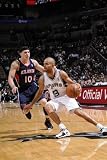 Atlanta Hawks v San Antonio Spurs: Tony Parker and Mike Bibby Photographic Poster Print by D. Clarke Evans, 28x42