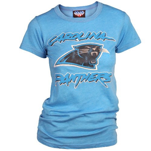Carolina Panthers Women's Retro Vintage T-Shirt (Marine, X-Large)