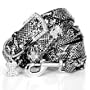 "The Wild Thing" 227 Swarovski crystals jewelled Python Skin PatternDog Collar and Leash Set -Black / Medium
