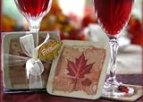 Fall in Love Maple Leaf Coaster Set (Set of 6) - Baby Shower Gifts & Wedding Favors