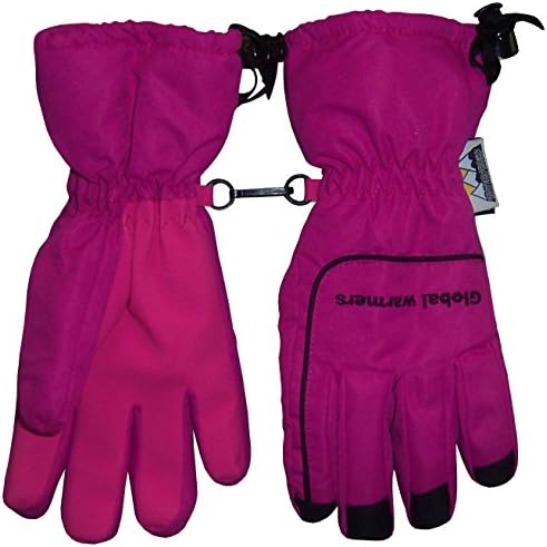 N'Ice Caps Kids Premium Waterproof and Thinsulate Winter Ski Gloves (4-7 Years, Fuchsia)