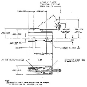 Micro Switch BZ-2RW204 Limit switch with Roller Actuator by Micro