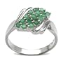 0.75 Carat Genuine Emerald Round Silver Ring