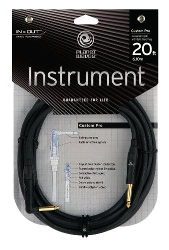 Planet Waves Custom Pro Series Instrument Cable, Right Angle, 20 feet