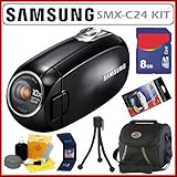 Samsung SMX-C24 Ultra Compact Digital Camcorder with 16GB of SSD Memory and 10x Optical Zoom with 2.7-inch Widescreen LCD + 8GB Accessory Kit