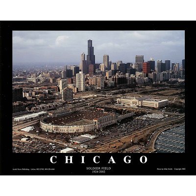 Chicago: Soldier Field, Chicago Bears Art Poster Print by Mike Smith, 10x8 Art Poster Print by Mike Smith, 10x8