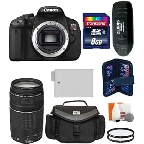 Canon EOS Rebel T4i Digital Camera Body + Canon 75-300mm III Lens + 8 GB Master Kit - Includes: Canon EOS Rebel T4i Digital Camera (Body and Accessories) + Canon 75-300mm III Lens + Large Vidpro Camera and Lens Case (Black) + Transcend 8 GB Class 10 SDHC Card + Zeikos ZE-SDR-5 Card Reader + LP-E8 Hi