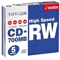 イメーション CDRW 700MB High-speedドライブ専用 スリムケース(5mm)1枚入り5枚パック CDRW80H BWX5