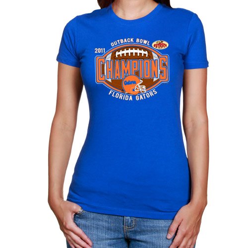 Florida Gators Ladies Royal Blue 2011 Outback Bowl Champions T-shirt (X-Large)