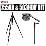 Bogen 755XB MDeVe Aluminum Tripod Legs, 755XB, Consumer Video Tripod Legs & Bogen Manfrotto 503HDV Professional Video Fluid Head & BONUS MACCABEE Monopod