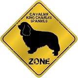 New  Cavalier King Charles Spaniels Zone - Old / Vintage  Crossing Sign Dog