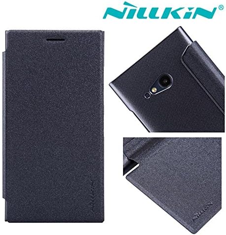 Nokia Lumia 730 735 case WASON@ Sparkle Side Flip Pu Leather Cover Pc Hard Case Shell Compatible for Nokia Lumia 730 735 (Sparkle Black)