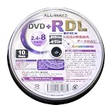 ALL-WAYS DVD+RDL8.5GB片面2層式ワイドプリンタブル2.4-8倍速スピンドルケース10枚入り ADL+8X10PW