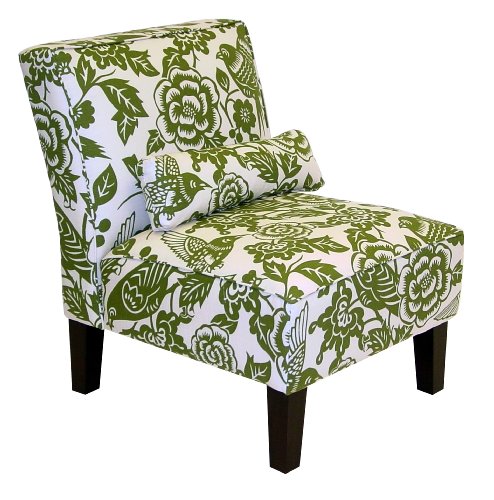 Skyline Furniture Slipper Armless Chair in Canary Moss