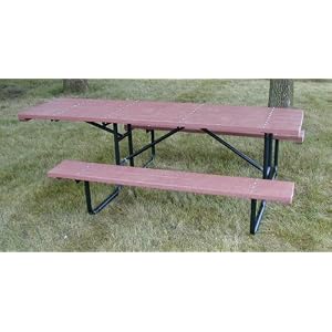 Engineered Plastic Systems SPT8-H1 8ft Top -Overhang with 1 6ft End Bench in Redwood by 