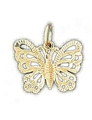 Dazzlers Solid 14k Gold Butterfly Charm Pendant Available in three colors from jewelsberry (weights: 0.8 grams only)
