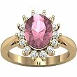 14K Yellow Gold Pink Tourmaline and Diamond Ring