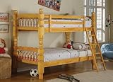 Honey Finish Solid Pine Wood Twin Size Bunk Bed (Bunkbed)
