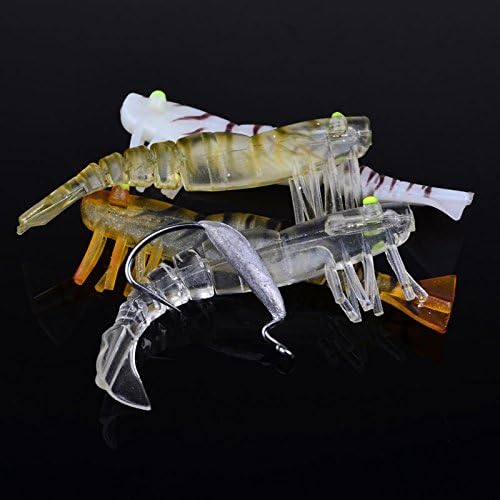 Fishing Baits Set High Quality Jig Hook+shrimp Lure Soft Bait 4 Colors Fishing Lure Bass #4pcs #8pcs #12pcs (8)