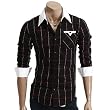 Herren kariertes Smokinghemd (w005)