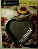 4 Mini Non-stick Heart Pans - 3-1 2 by