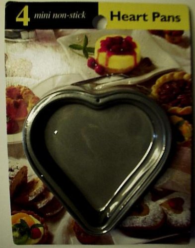 4 Mini Non-stick Heart Pans - 3-1 2 by 