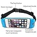 BOGZON Exercise, Running Waist Pack for 4.7 Inch Screen Cellphone - Outdoor Belt Bag - Touch Operating Directly With Transparent Film, Blue Color