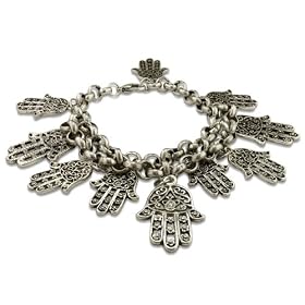 Oversized Dangling Hamsa Charm Bracelet