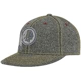 NFL Men's Washington Redskins End Zone Flat Visor Flex Hat - Tw83Z (Dark Grey, Small/Medium)