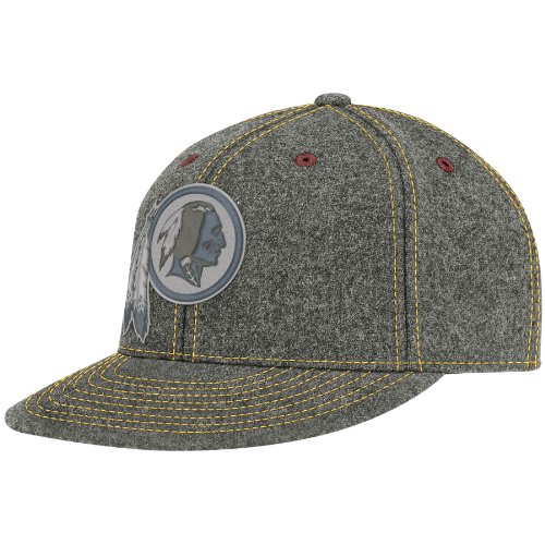 NFL Men's Washington Redskins End Zone Flat Visor Flex Hat - Tw83Z (Dark Grey, Small/Medium)