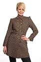"Darling" Brown Wool Check Bouble Breasted Belt Coat