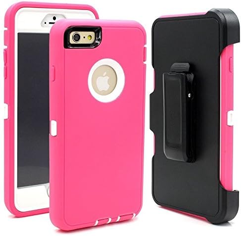 iPhone 6s Plus Case,Hary iPhone 6 Plus Scratch Protection Drop proof Dustproof Shockproof Hybrid Hard Shell Cover with Bumper for iPhone 5.5 Inch (Pink / White)