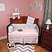 Chevron Zig Zag Pink and Gray 5 Piece Baby Crib Bedding Set with Bumper