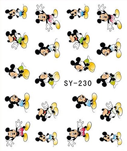 3 Sheets Mickey Mouse & Minnie Disney Cartoon Nail Art Stickers Water Transfer Decals SY230