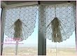 Embroidery Pink Vine Sheer Voile Pull-up Cafe curtain