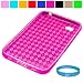 Premium Protective Soft Silicone Skin Cover for Samsung Galaxy Tab 7 inch Tablet WiFi 3G Samsung PC1000 + SumacLife TM Wisdom Courage Wristband, Pink TPU
