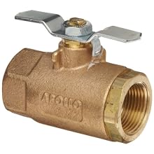 Apollo 70-100 Series Bronze Ball Valve, Two Piece, Inline, T-Handle, NPT Female