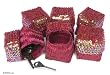 Bamboo mini baskets, 'Burgundy Sparkle' (set of 6) Bamboo mini baskets, 'Burgundy Sparkle' (set of 6)