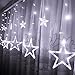 Ucharge Star Curtain Lights, With 12 Stars 138pcs Waterproof Linkable Curtain Lights, Great Decoration for Wedding, Christmas, Holiday, Party and Home - White Star Curtain