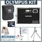 Olympus Stylus 1050 SW Digital Camera Kit, Black with 2 GB xD Picture Memory Card, Spare LI-42B Type Lithium-ion Battery, Camera Bag, Table Top Tripod, EZ Digital Photography Guide Card. Professional Lens Cleaning Kit