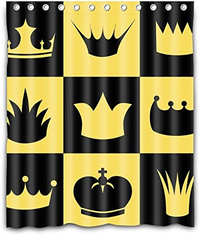 HUARDA Crown Collection Polyester Fabric Bathroom Shower Curtain