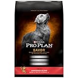 Purina Pro Plan Dry Adult Dog Food, Shredded Blend Beef and Rice Formula, 35-Pound Bag