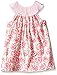 Mud Pie Toddler Girls' Sleeveless Smocked Neckline Sun Dress, Pink Flowers/Bunny, 4T