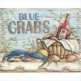 Magic Slice 12 x 15 Blue Crabs Design Cutting Board MS0047