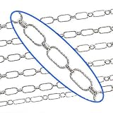 Sterling Silver Textured Rectangle Long & Short Chain Bulk By The Foot