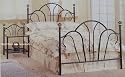 Queen Size Black Finish Metal Bed Headboard and Footboard